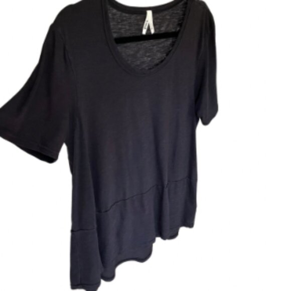 Pact Organic Cotton Tissue Tiered Short Sleeve Tee in Soot (black) - Picture 5 of 5